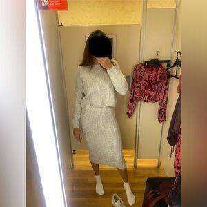 Two piece knit set (sweater & pencil skirt)